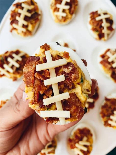 How to Make Football Deviled Eggs - Melissa's Healthy Kitchen