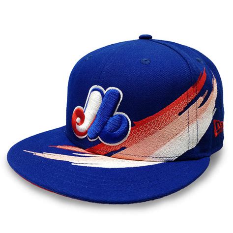 Men’s Montreal Expos Brush Collection New Era 9FIFTY Royal Blue Snapback Hat | VancitysportsShop