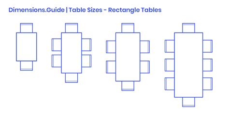 Rectangle Table Sizes Dimensions & Drawings | Dimensions.com