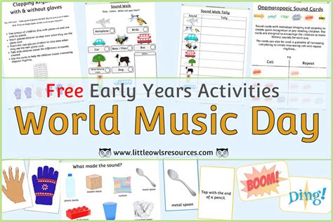 FREE World Music Day Early Years/EYFS/Preschool/Nursery activities ...