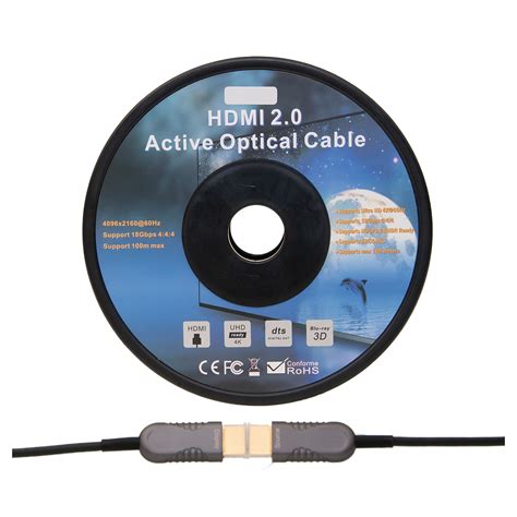 4K HDMI Active Optical Cable, AOC, Fiber Optic, 100 meter