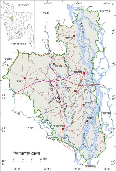 Bangladesh Map All: Sirajganj Map