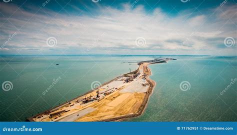 Russia , the Construction of the Crimean Bridge Stock Image - Image of strait, crimean: 71762951