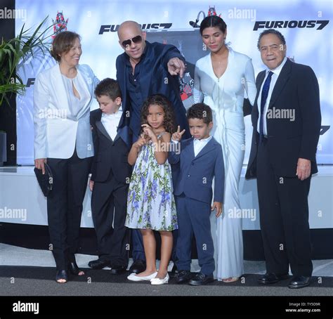 Actor Vin Diesel is joined by his wife, Mexican model Paloma Jimenez, daughter Hania Riley (C ...