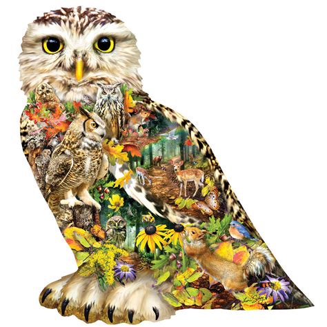 Forest Messenger Owl Shaped 650 Piece Jigsaw Puzzle | Spilsbury