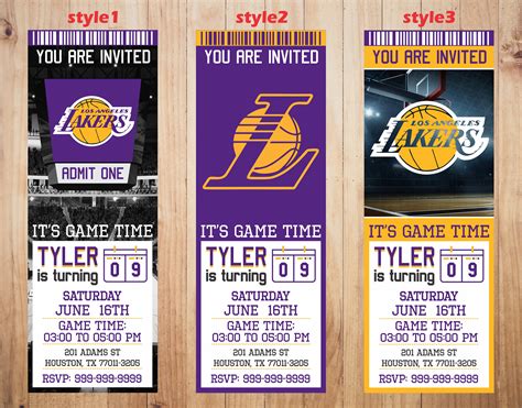 Los Angeles Lakers Invitation Lakers Birthday Invitations | Etsy