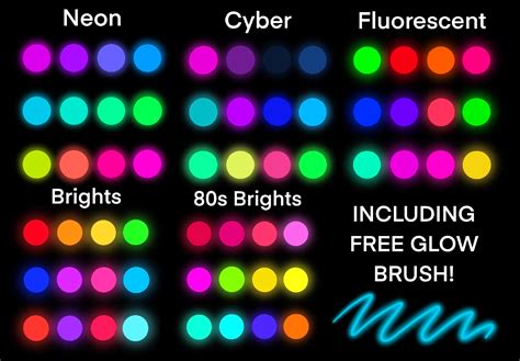 Neon Procreate Color Palette 30 Swatches Instant Download Neon Colour ...