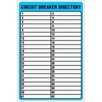 Printable Electrical Panel Breaker Labels : Circuit Breaker Directory ...