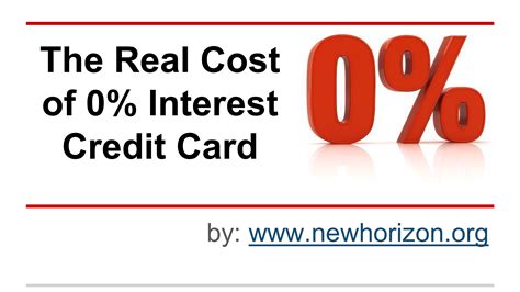 The Real Cost of 0% Interest Credit Card PowerPoint Presentation PPT