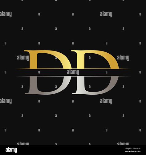 Initial DD Letter Logo Design Vector With Gold and Silver Color. DD ...