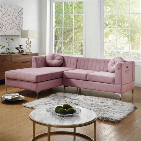 Our Best Living Room Furniture Deals | Pink couch living room, Velvet sectional, Pink sofa ...