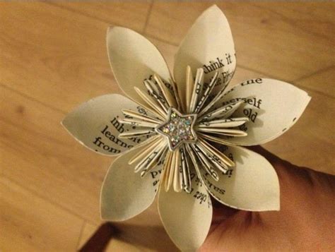 Origami Upcycled Book Flower · An Origami Flower · Papercraft on Cut ...