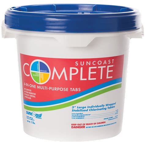 Suncoast Complete Chlorine Tablets 3 inch 15 lbs for Swimming Pools and ...