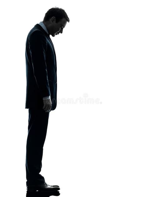 Sad Business Man Looking Down Silhouette Stock Photo - Image of depression, failure: 30555856