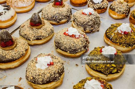 Flavoured Sufganiyah High-Res Stock Photo - Getty Images