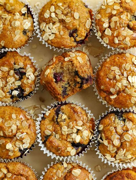 Healthy Breakfast Muffins {Blueberry & Oat}