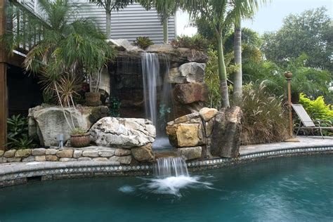 Tall Grotto Waterfall Lagoon Pool Remodel