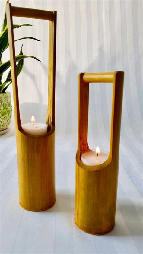 Bamboo Candle Holder Bamboo Tealight Holder wooden candle | Etsy