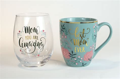 Mother's Day Wine Glass & Ceramic Mug Gift Set-Way To Celebrate ...