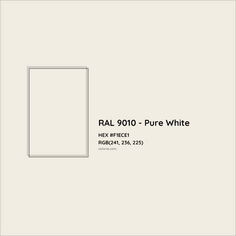 RAL 9010 - Pure White Complementary or Opposite Color Name and Code (#F1ECE1) - colorxs.com