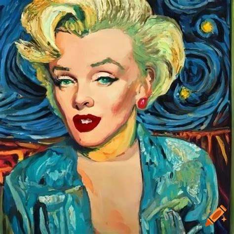 Van gogh-style portrait of marilyn monroe on Craiyon