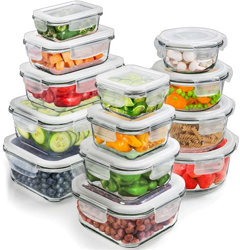 Buy PrepNaturals 13-pack Glass Meal Prep Air Tight Containers with Custom Fit Lids - Glass Food ...