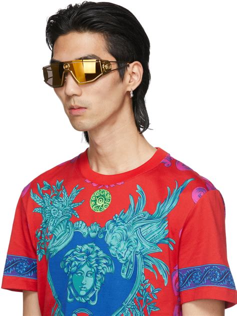 Versace Gold Shield Medusa Sunglasses Versace