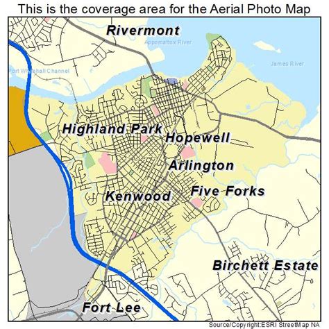 Aerial Photography Map of Hopewell, VA Virginia