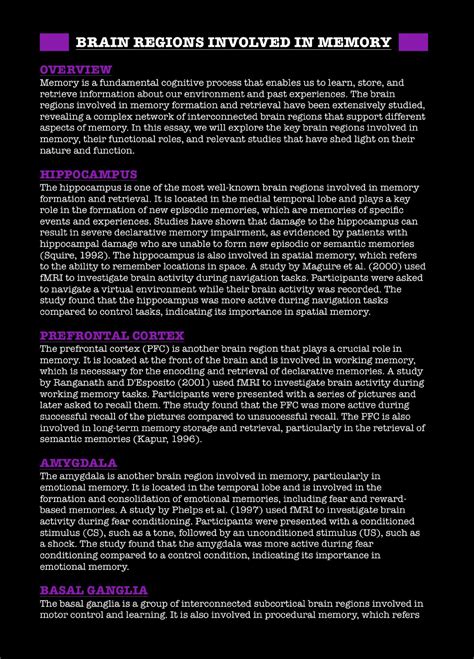 Jpg2pdf 77 - summary of brain regions involved in memory - 8638 - Studocu