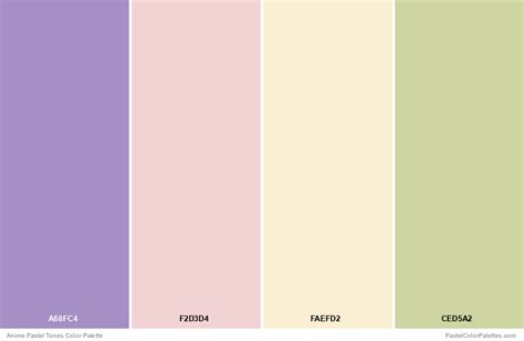 Anime Pastel Tones - Pastel Color Palettes