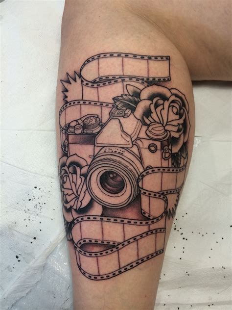 Start of a cool camera w/film piece | Camera film tattoo, Sleeve ...