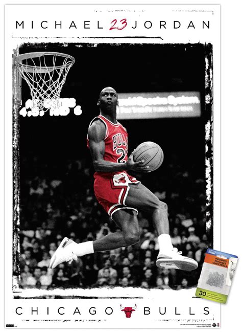 Michael Jordan - Dunk Wall Poster with Push Pins, 22.375" x 34" - Walmart.com