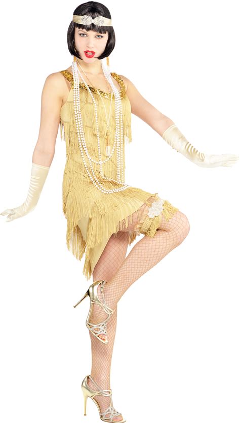 1920s Gold Flapper Dress Ladies Fancy Dress Gatsby 20s Charleston ...