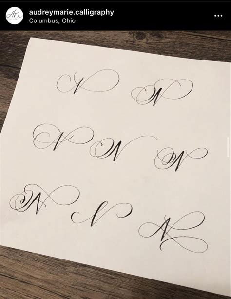 Modern Calligraphy Letter N