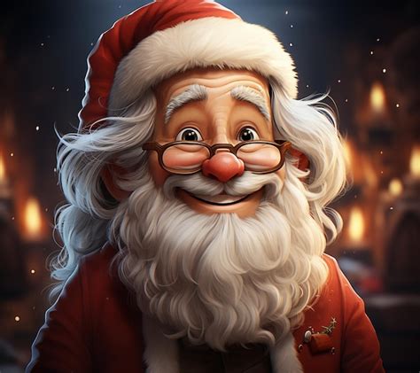 Premium AI Image | a cartoon of a santa with a beard and hat.