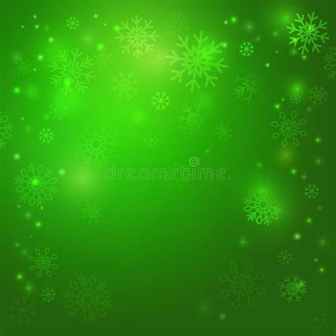 Christmas Green Vector Background with Snowflakes. Stock Vector ...