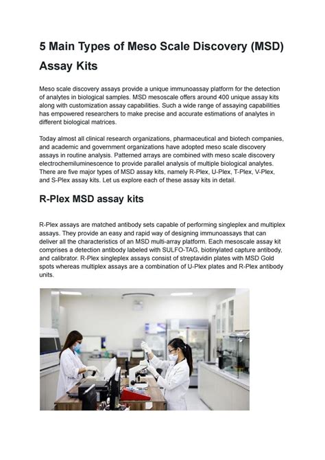 5 Main Types of Meso Scale Discovery (MSD) Assay Kits by mariabrownema - Issuu