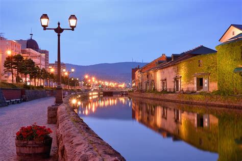 Historic Otaru Canal at Night Scene Stock Photo - Image of love, lamp: 58035928