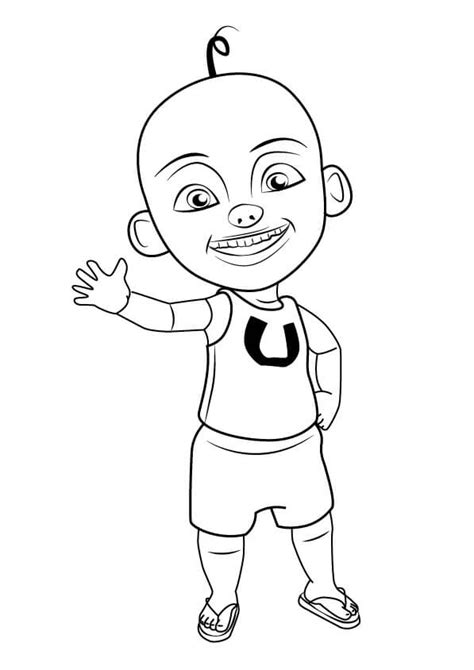 Upin from Upin and Ipin Coloring Page - Free Printable Coloring Pages for Kids