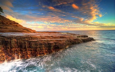 HD wallpaper: body of water and rocks, sea, long exposure, nature, sky, New Zealand | Wallpaper ...