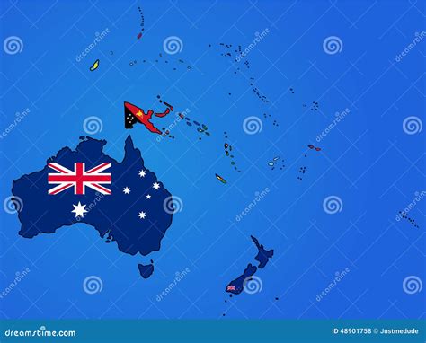 Oceania Flag Map Vector Illustration | CartoonDealer.com #48901758