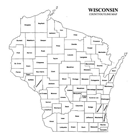 Wisconsin County Map – Jigsaw-Genealogy