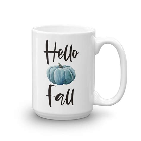 Fall Autumn Coffee Mugs Hello Fall Coffee Mug Cute Fall - Etsy