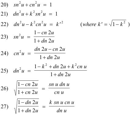 Elliptic integrals of the first, second and third kinds. Jacobian ...