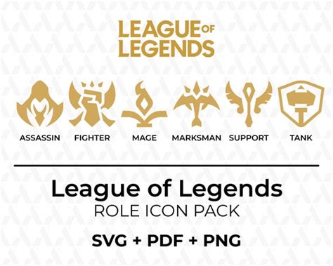 League of Legends Role Icon Pack Download Vector Logo - Etsy New Zealand