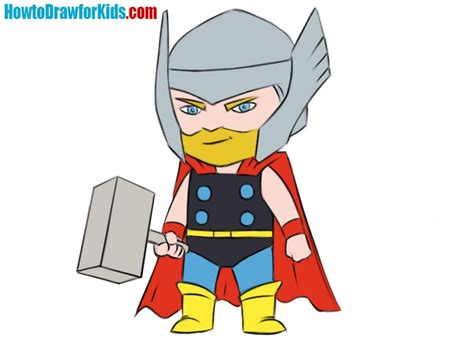 How to Draw Thor for Kids - Easy Drawing Tutorial Step By Step