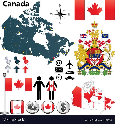 Canada map Royalty Free Vector Image - VectorStock