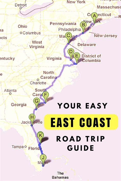 Road Trip Along The East Coast of USA | East coast road trip, Road trip ...