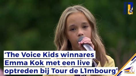 Live optreden van The Voice Kids winnares Emma Kok | Tour de L1mbourg - YouTube