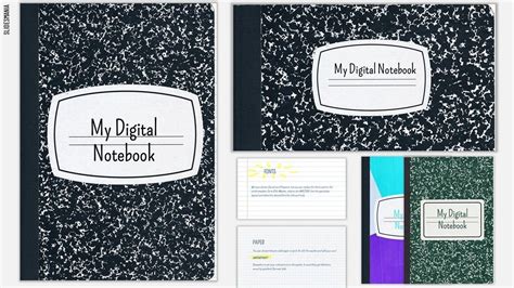 Digital Composition Notebooks. Free PowerPoint template & Google Slides theme - SlidesMania